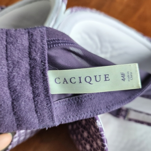 Cacique French Full Cooling bra purple and white Size 44F - Picture 9 of 14